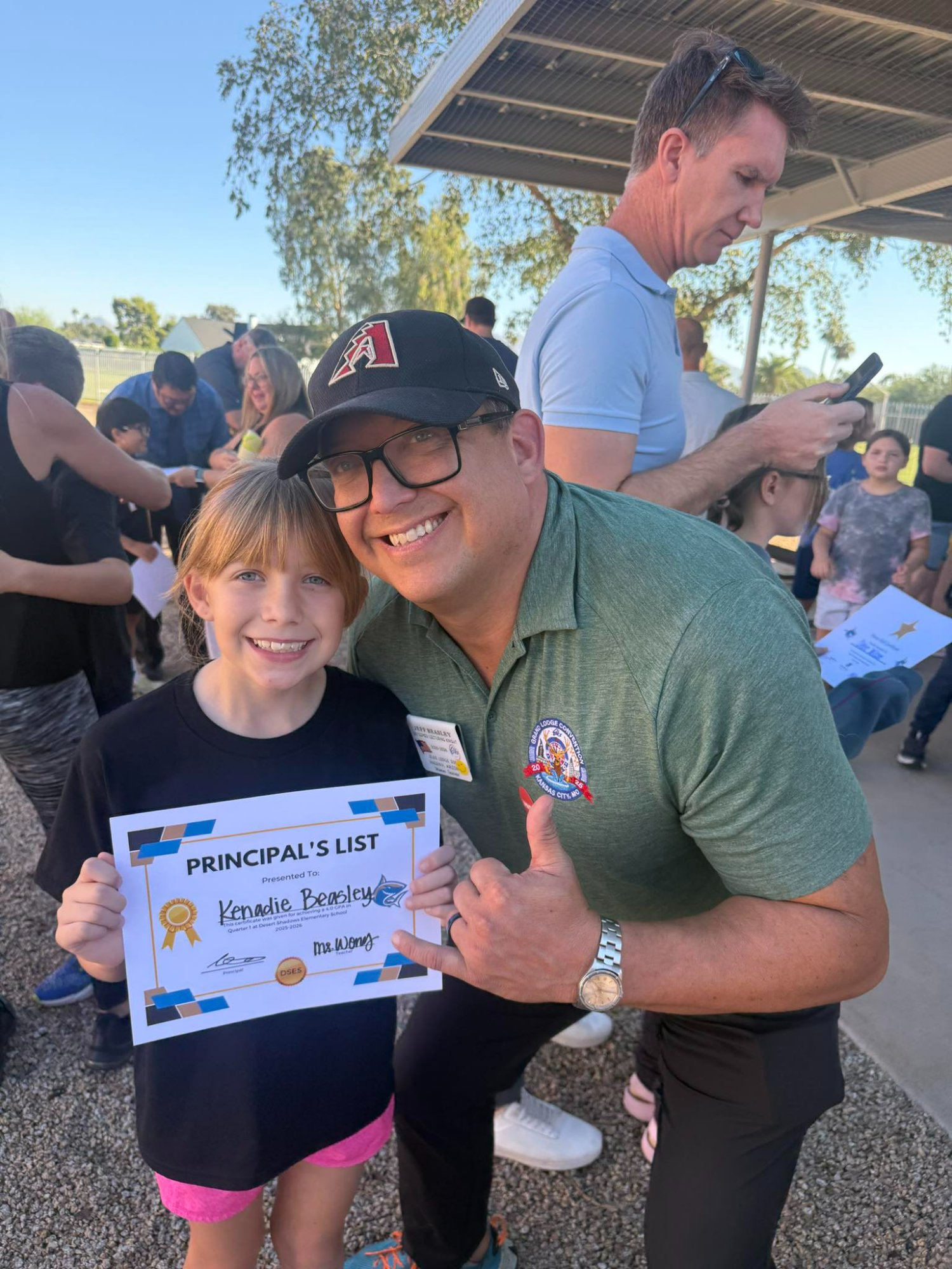 Jeff Beasley with family at community event